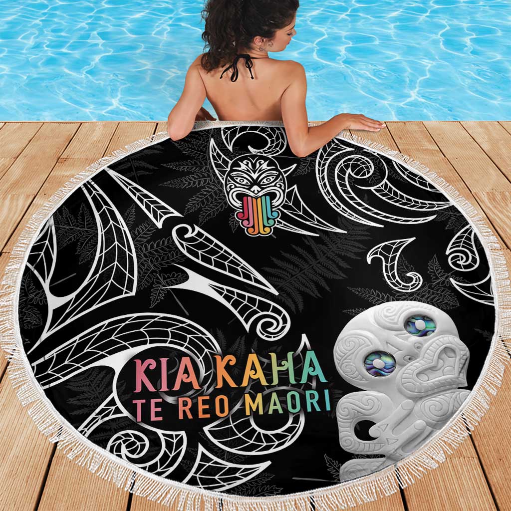 Kia Hara Te reo Maori Beach Blanket Manaia Moko Pattern LT7 - Polynesian Pride