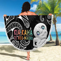 Kia Hara Te reo Maori Beach Blanket Manaia Moko Pattern LT7 - Polynesian Pride