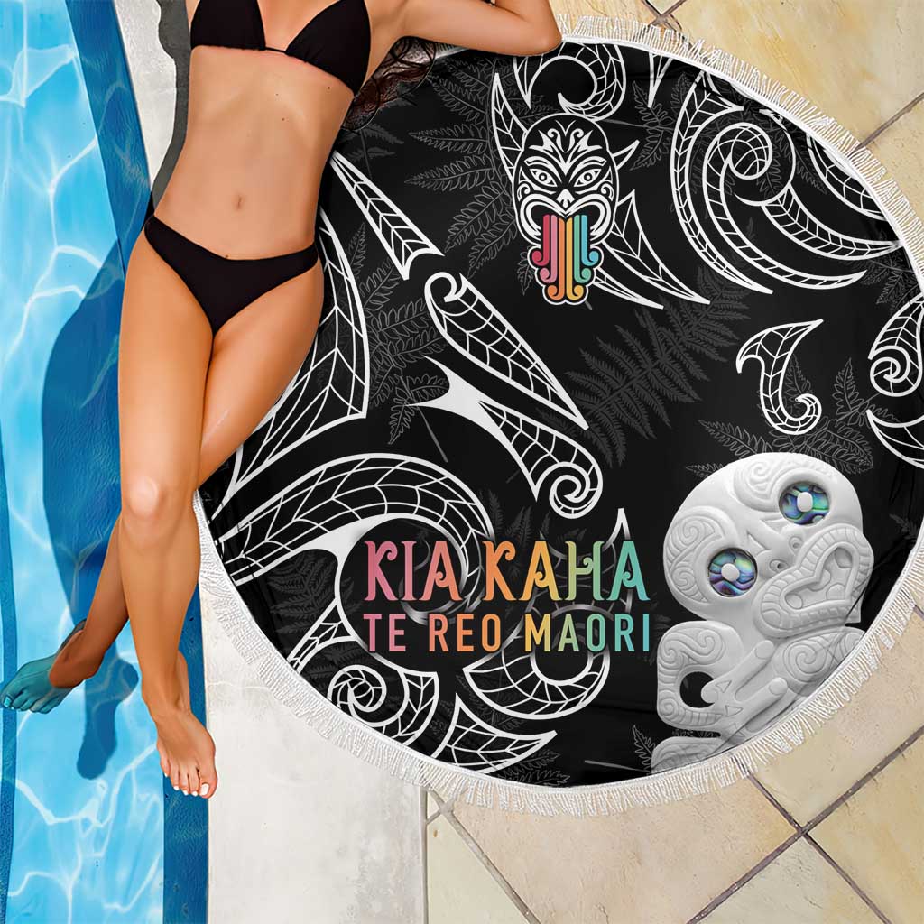 Kia Hara Te reo Maori Beach Blanket Manaia Moko Pattern LT7 - Polynesian Pride