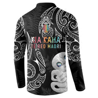 Kia Hara Te reo Maori Button Sweatshirt Manaia Moko Pattern LT7 - Polynesian Pride
