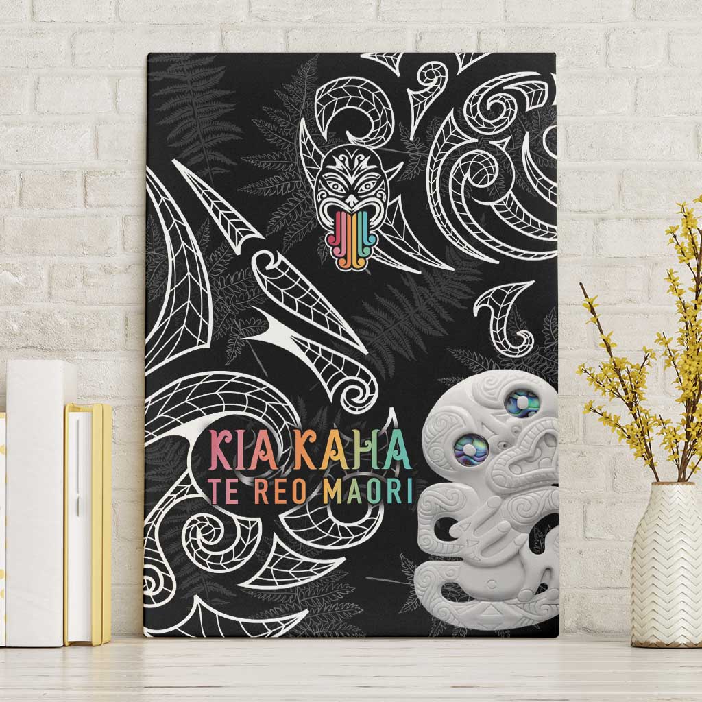 Kia Hara Te reo Maori Canvas Wall Art Manaia Moko Pattern LT7 Without Frame Black - Polynesian Pride