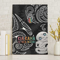 Kia Hara Te reo Maori Canvas Wall Art Manaia Moko Pattern LT7 Without Frame Black - Polynesian Pride