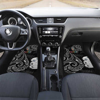 Kia Hara Te reo Maori Car Mats Manaia Moko Pattern LT7 Set 2pcs - Front Black - Polynesian Pride