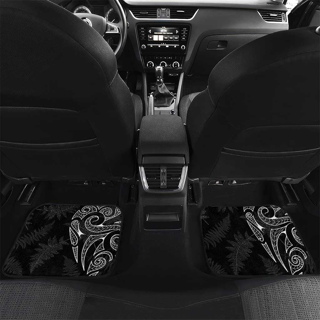 Kia Hara Te reo Maori Car Mats Manaia Moko Pattern LT7 Set 2pcs - Back Black - Polynesian Pride