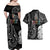 Kia Hara Te reo Maori Couples Matching Off Shoulder Maxi Dress and Hawaiian Shirt Manaia Moko Pattern