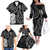 Kia Hara Te reo Maori Family Matching Off The Shoulder Long Sleeve Dress and Hawaiian Shirt Manaia Moko Pattern