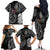 Kia Hara Te reo Maori Family Matching Off The Shoulder Long Sleeve Dress and Hawaiian Shirt Manaia Moko Pattern