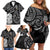 Kia Hara Te reo Maori Family Matching Off Shoulder Short Dress and Hawaiian Shirt Manaia Moko Pattern