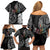 Kia Hara Te reo Maori Family Matching Off Shoulder Short Dress and Hawaiian Shirt Manaia Moko Pattern