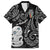 Kia Hara Te reo Maori Family Matching Off Shoulder Short Dress and Hawaiian Shirt Manaia Moko Pattern