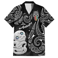 Kia Hara Te reo Maori Hawaiian Shirt Manaia Moko Pattern LT7 Black - Polynesian Pride