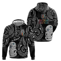 Kia Hara Te reo Maori Hoodie Manaia Moko Pattern LT7 - Polynesian Pride
