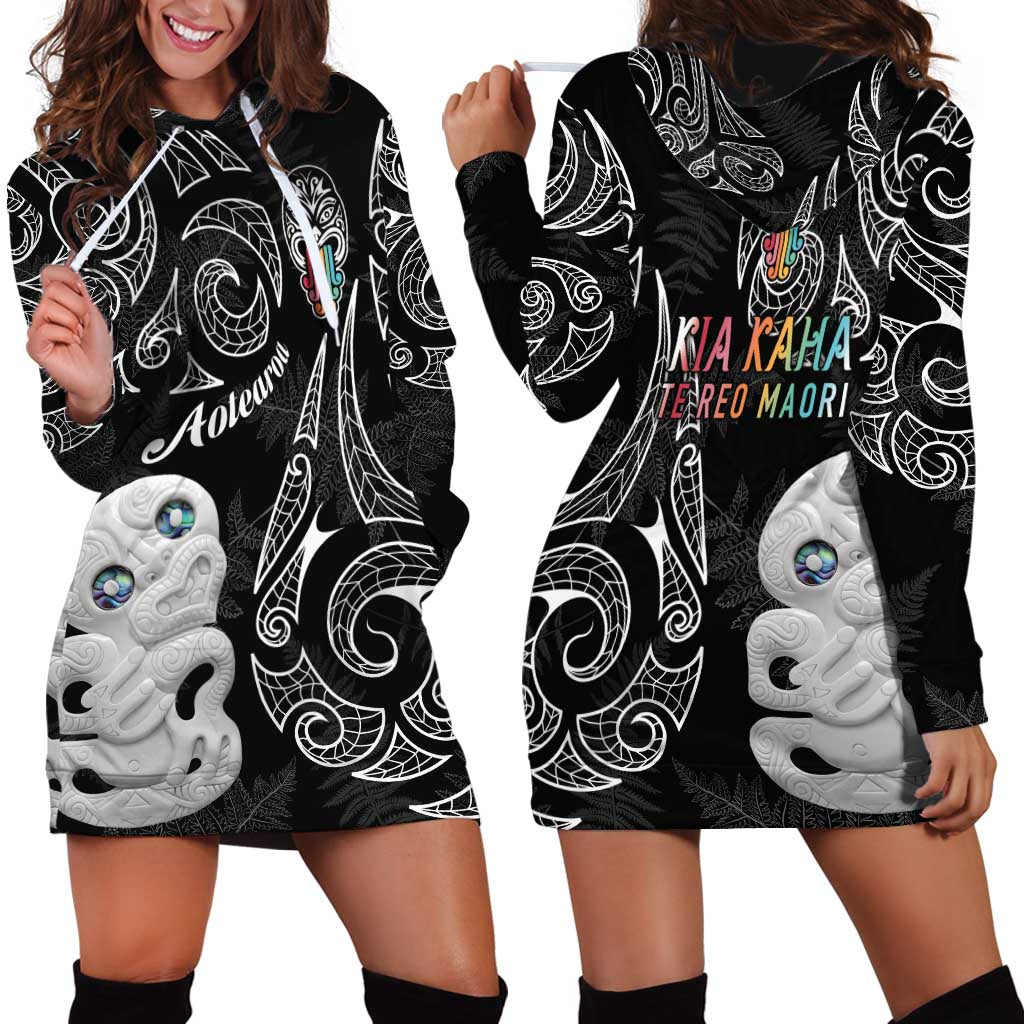 Kia Hara Te reo Maori Hoodie Dress Manaia Moko Pattern LT7 - Polynesian Pride