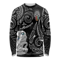 Kia Hara Te reo Maori Long Sleeve Shirt Manaia Moko Pattern LT7 Unisex Black - Polynesian Pride
