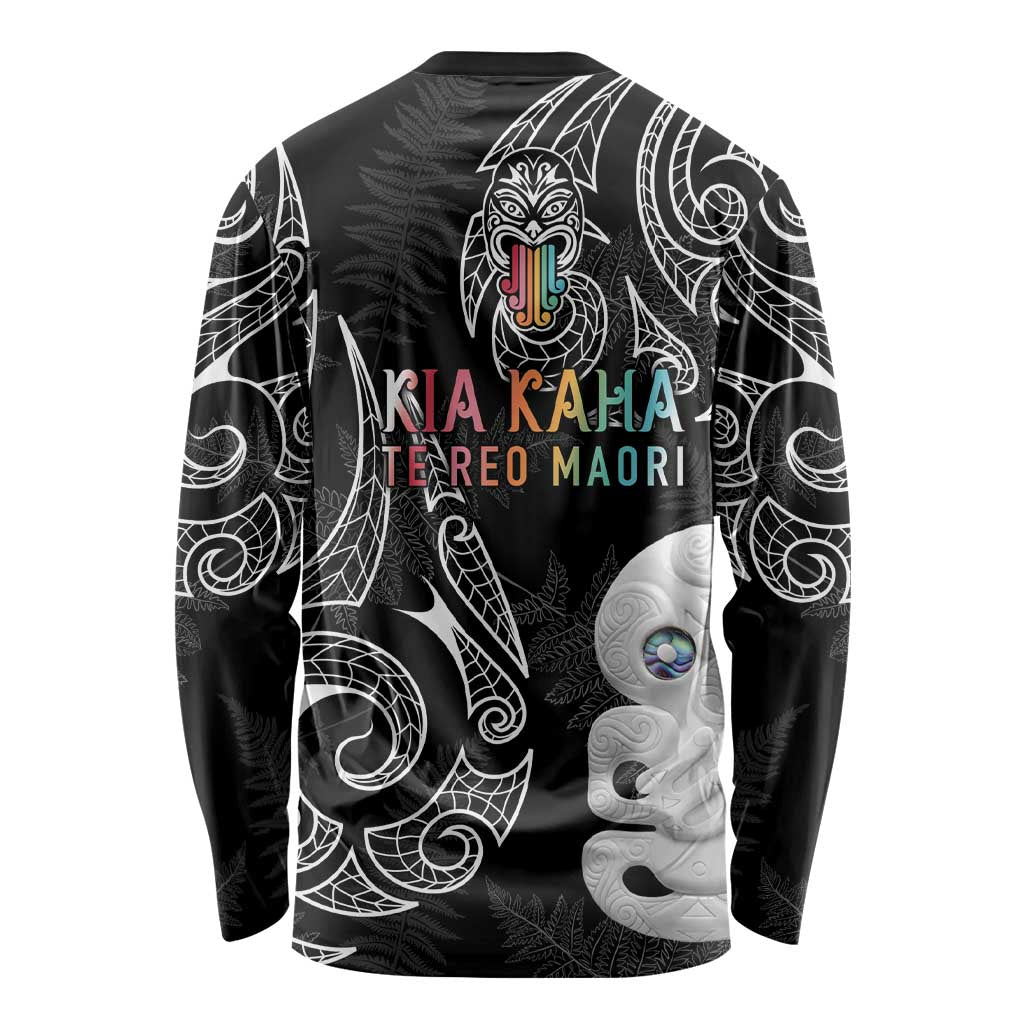 Kia Hara Te reo Maori Long Sleeve Shirt Manaia Moko Pattern LT7 - Polynesian Pride