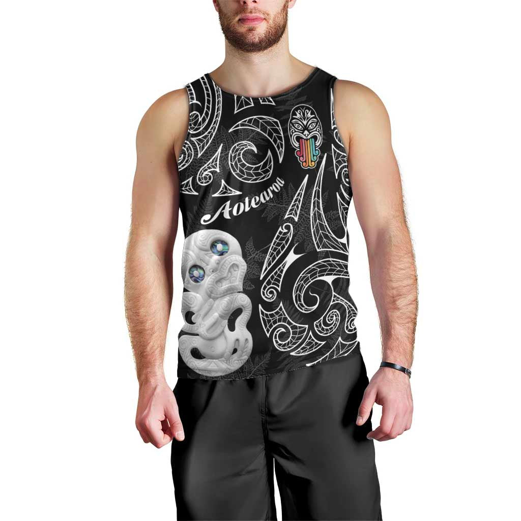 Kia Hara Te reo Maori Men Tank Top Manaia Moko Pattern LT7 - Polynesian Pride