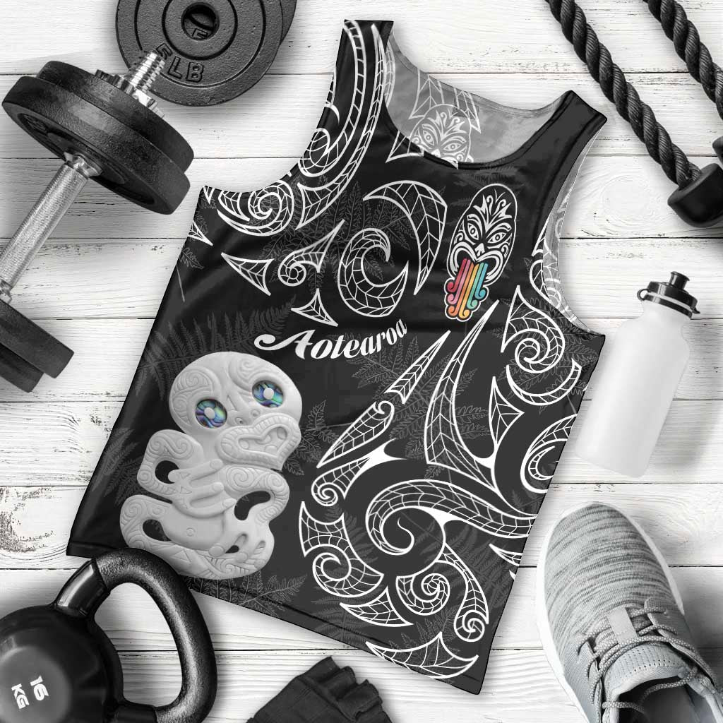 Kia Hara Te reo Maori Men Tank Top Manaia Moko Pattern LT7 - Polynesian Pride