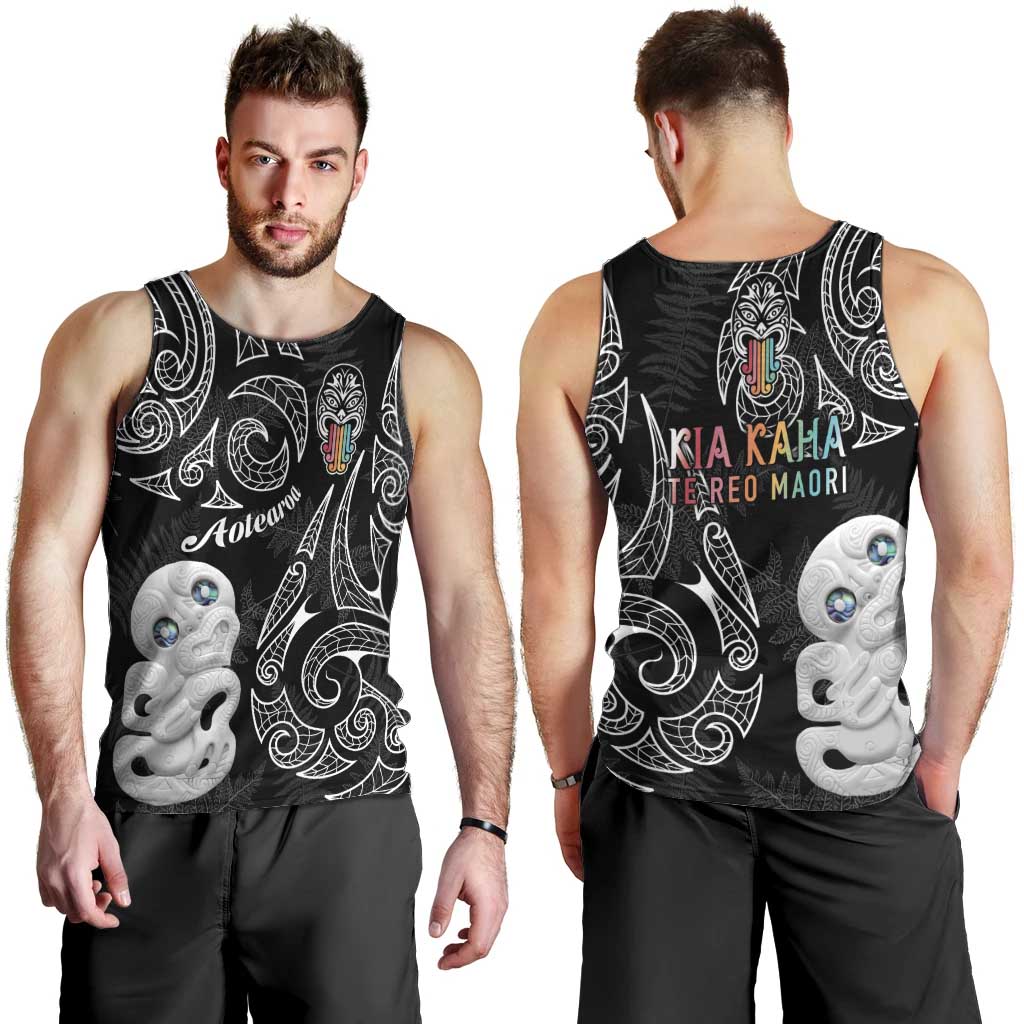 Kia Hara Te reo Maori Men Tank Top Manaia Moko Pattern LT7 - Polynesian Pride