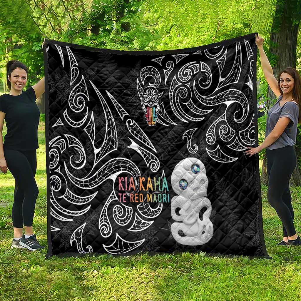 Kia Hara Te reo Maori Quilt Manaia Moko Pattern LT7 - Polynesian Pride