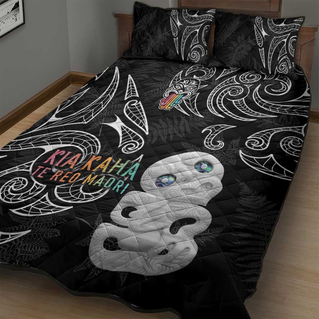 Kia Hara Te reo Maori Quilt Bed Set Manaia Moko Pattern LT7 - Polynesian Pride