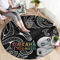 Kia Hara Te reo Maori Round Carpet Manaia Moko Pattern LT7 - Polynesian Pride