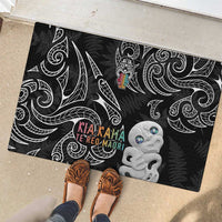Kia Hara Te reo Maori Rubber Doormat Manaia Moko Pattern LT7 - Polynesian Pride