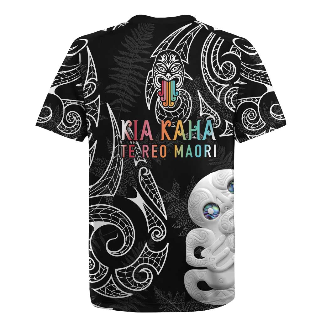 Kia Hara Te reo Maori Rugby Jersey Manaia Moko Pattern LT7 - Polynesian Pride