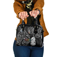 Kia Hara Te reo Maori Shoulder Handbag Manaia Moko Pattern LT7 One Size Black - Polynesian Pride