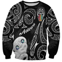 Kia Hara Te reo Maori Sweatshirt Manaia Moko Pattern LT7 Unisex Black - Polynesian Pride