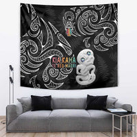 Kia Hara Te reo Maori Tapestry Manaia Moko Pattern LT7 Black - Polynesian Pride