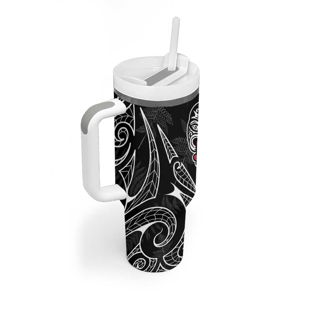 Kia Hara Te reo Maori Tumbler With Handle Manaia Moko Pattern LT7 - Polynesian Pride