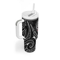 Kia Hara Te reo Maori Tumbler With Handle Manaia Moko Pattern LT7 - Polynesian Pride