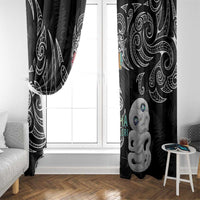 Kia Hara Te reo Maori Window Curtain Manaia Moko Pattern LT7 - Polynesian Pride