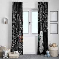 Kia Hara Te reo Maori Window Curtain Manaia Moko Pattern LT7 - Polynesian Pride