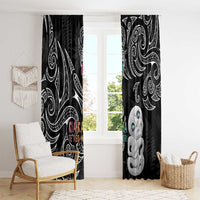Kia Hara Te reo Maori Window Curtain Manaia Moko Pattern LT7 - Polynesian Pride