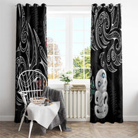 Kia Hara Te reo Maori Window Curtain Manaia Moko Pattern LT7 - Polynesian Pride