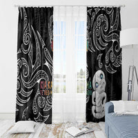 Kia Hara Te reo Maori Window Curtain Manaia Moko Pattern LT7 - Polynesian Pride