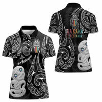 Kia Hara Te reo Maori Women Polo Shirt Manaia Moko Pattern LT7 - Polynesian Pride
