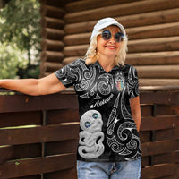 Kia Hara Te reo Maori Women Polo Shirt Manaia Moko Pattern LT7 - Polynesian Pride