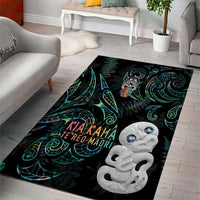 Kia Hara Te reo Maori Area Rug Manaia Moko Mix Paua Shell LT7 - Polynesian Pride
