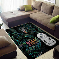 Kia Hara Te reo Maori Area Rug Manaia Moko Mix Paua Shell LT7 - Polynesian Pride