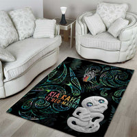 Kia Hara Te reo Maori Area Rug Manaia Moko Mix Paua Shell LT7 - Polynesian Pride