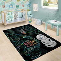Kia Hara Te reo Maori Area Rug Manaia Moko Mix Paua Shell LT7 - Polynesian Pride