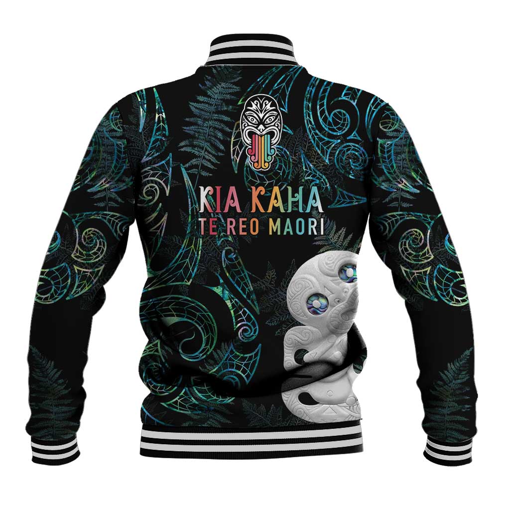 Kia Hara Te reo Maori Baseball Jacket Manaia Moko Mix Paua Shell LT7 - Polynesian Pride