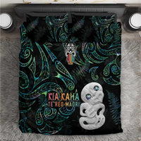 Kia Hara Te reo Maori Bedding Set Manaia Moko Mix Paua Shell LT7 Green - Polynesian Pride