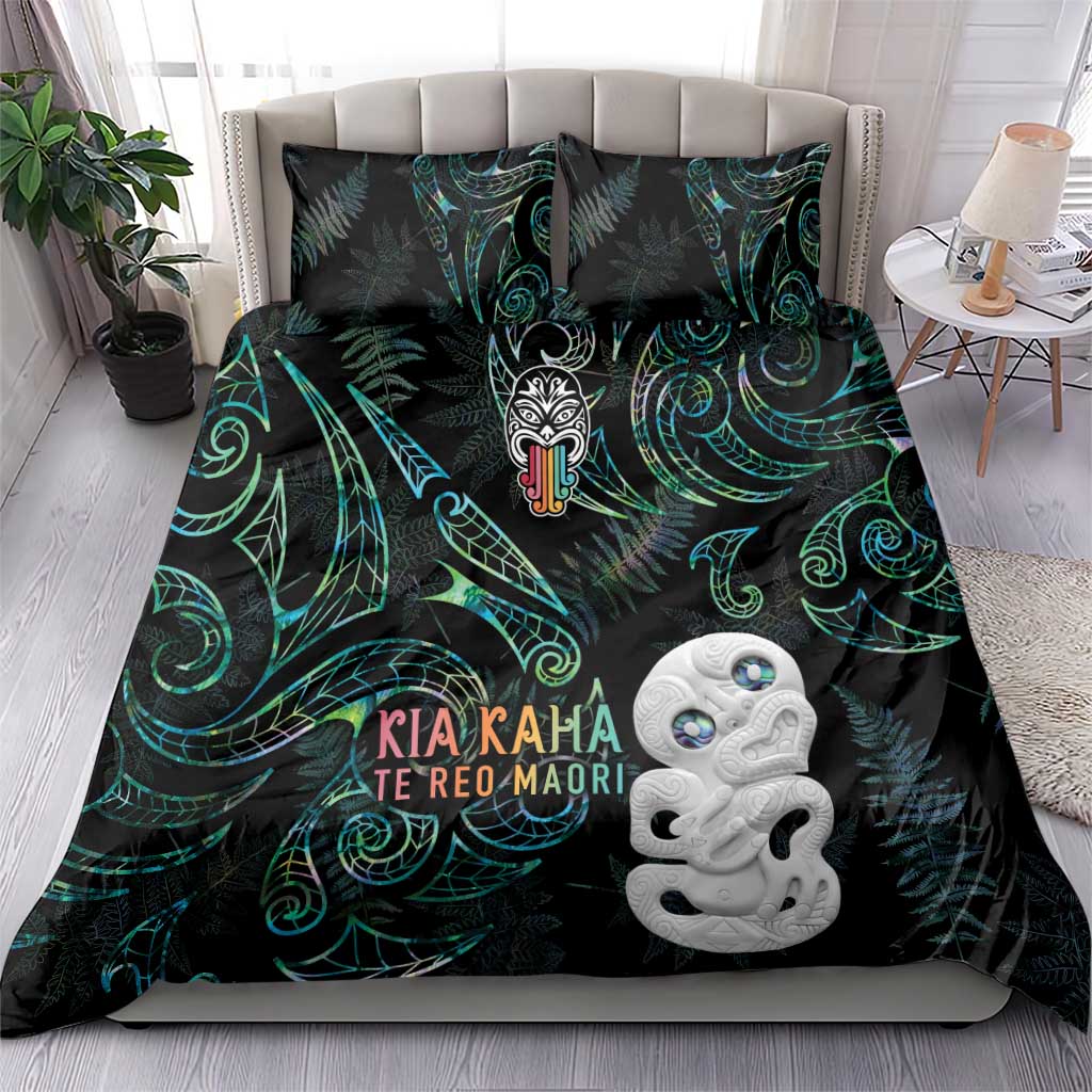 Kia Hara Te reo Maori Bedding Set Manaia Moko Mix Paua Shell LT7 - Polynesian Pride