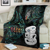Kia Hara Te reo Maori Blanket Manaia Moko Mix Paua Shell LT7 - Polynesian Pride