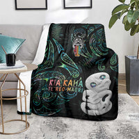 Kia Hara Te reo Maori Blanket Manaia Moko Mix Paua Shell LT7 - Polynesian Pride