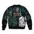 Kia Hara Te reo Maori Bomber Jacket Manaia Moko Mix Paua Shell