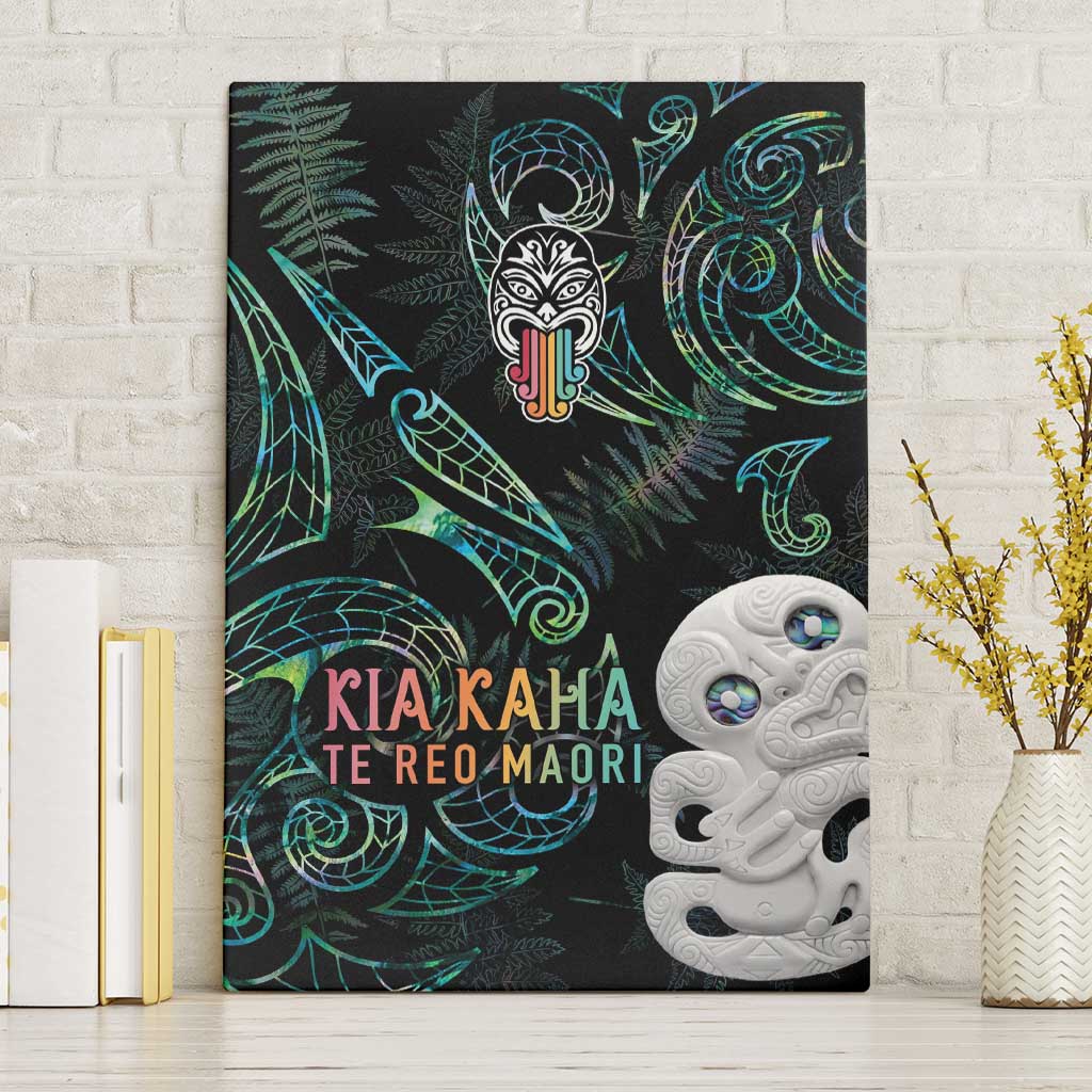 Kia Hara Te reo Maori Canvas Wall Art Manaia Moko Mix Paua Shell LT7 Without Frame Green - Polynesian Pride